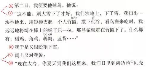 《少年闰土》段落大意课文主题与课后习题答案-跟我学语文