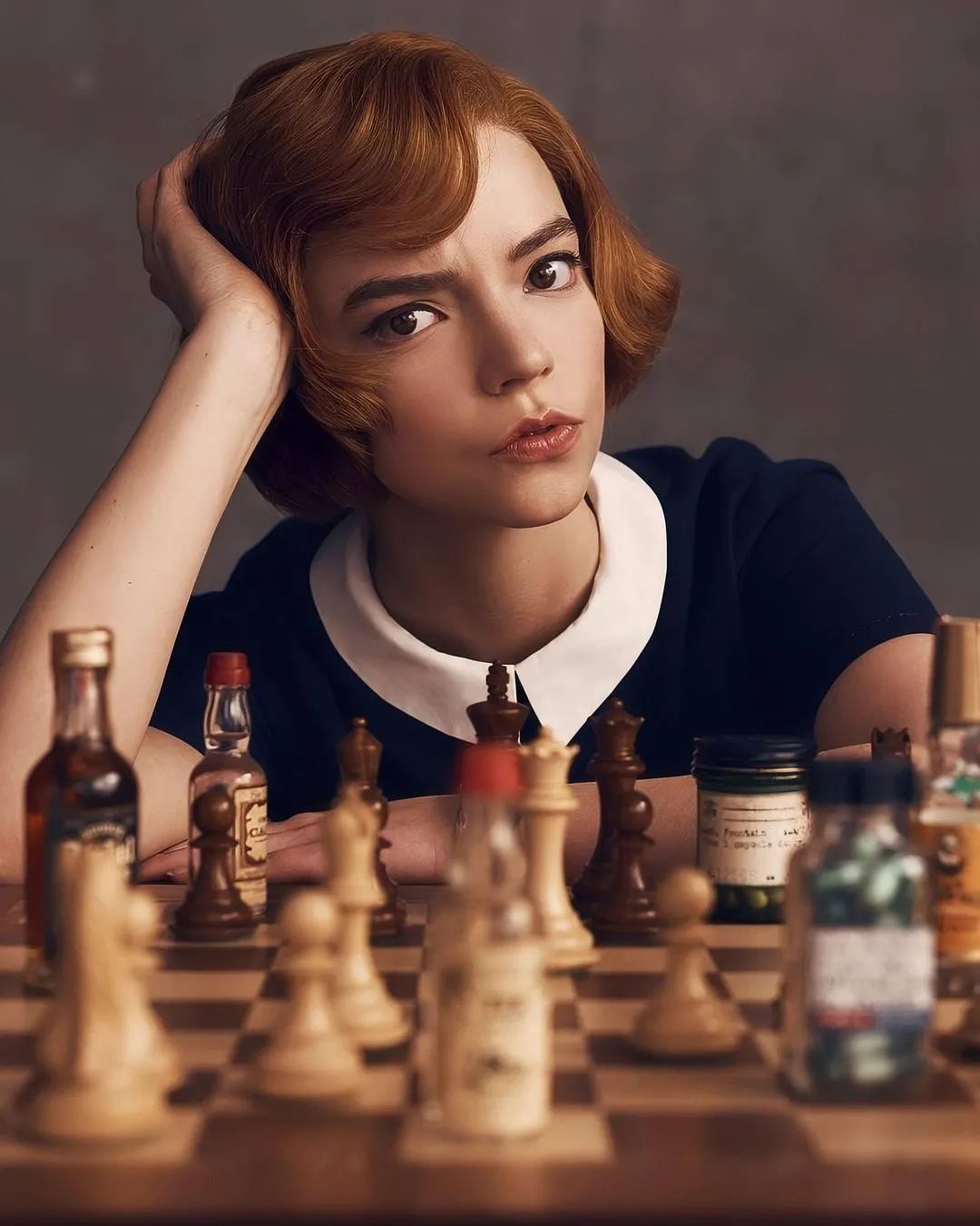女王的棋局发型图片