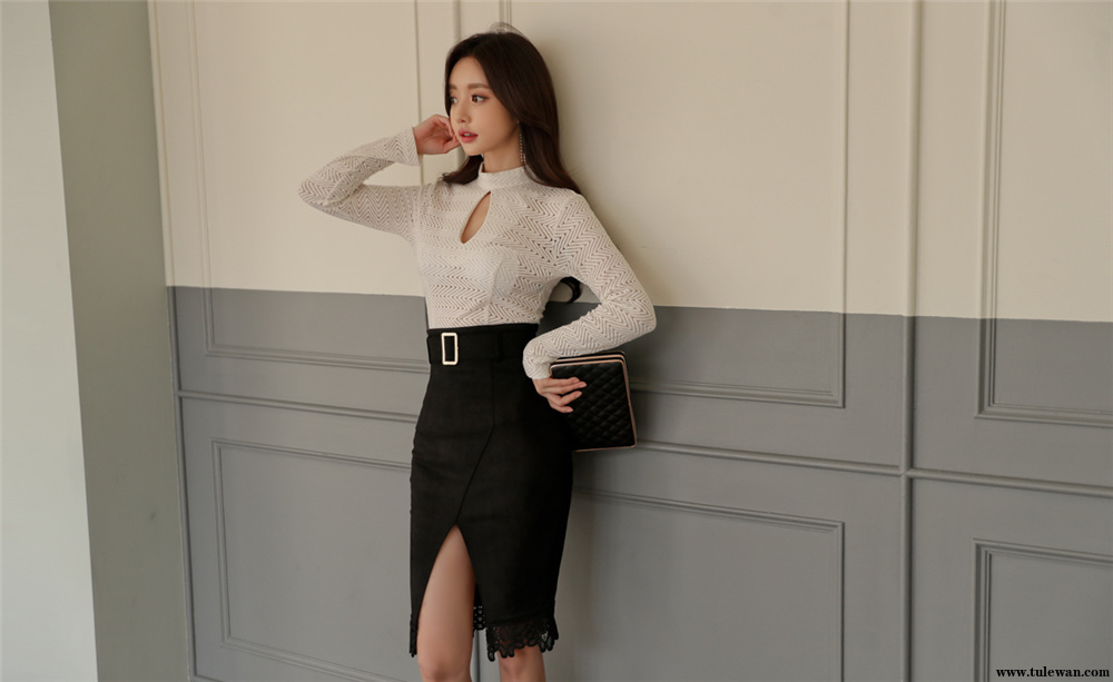 孙允珠丨初雪茉莉缦絮镂空古典柔花裙