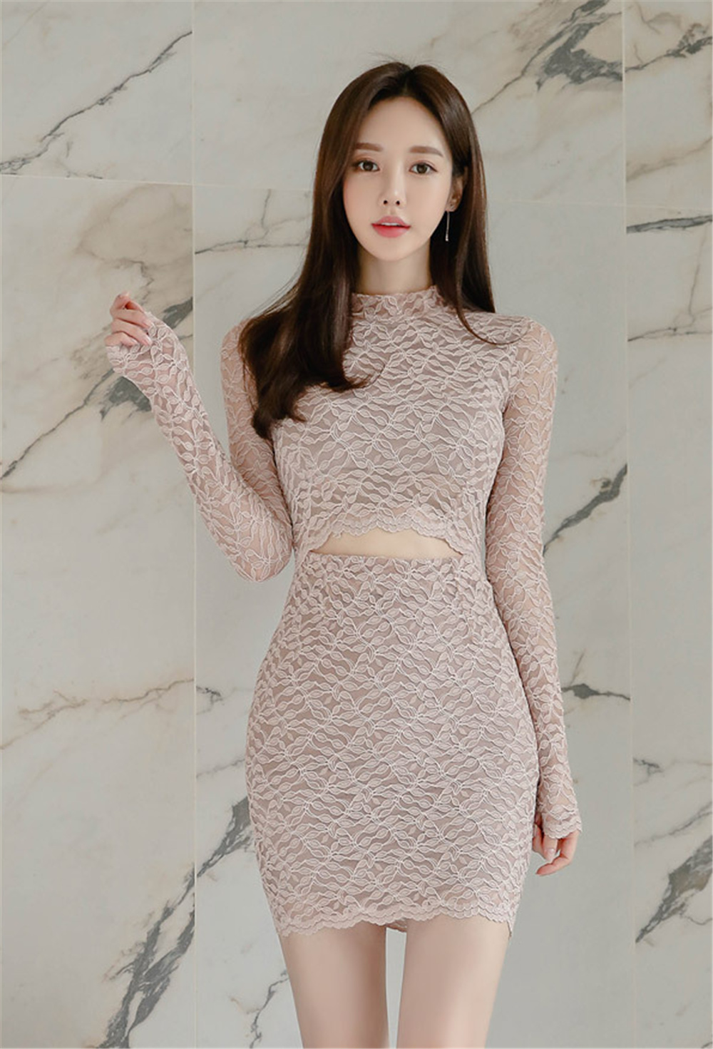 孙允珠丨相思豆蔻肉桂淡雅螺纹古典裙