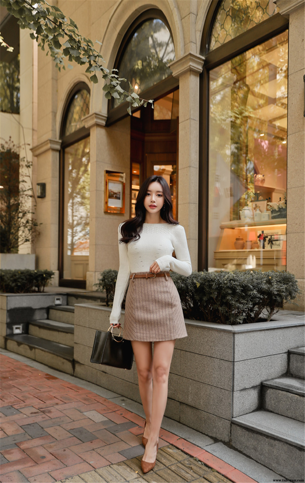 孙允珠丨乖甜娇媛细雪轻柔麦浪针织裙